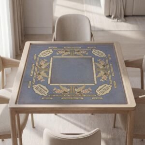 Personalized Gemini Mahjong Mat with Instructions (Rules): Crane Design Table Cover