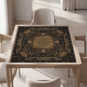 Personalized Masculine Mahjong Mat with Instructions (Rules) - Leopard Design