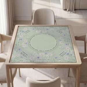 Personalzied Mahjong Game Mat with Instructions (Rules), Field Flowers