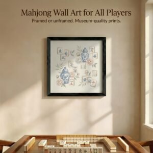 Mahjong Wall Art Print: Floral Tile Design (12x12 & 16x16 Sizes)