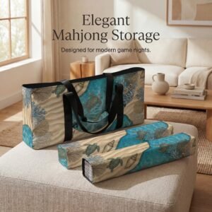 Mahjong Bag, Sea Turtle Ocean Design - American Mahjong Fit, Complete Set Storage