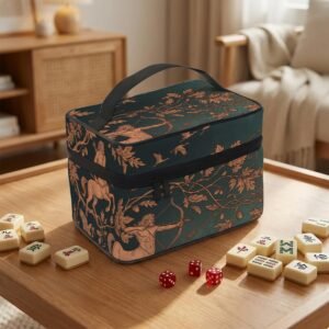 Mahjong Tile Bag: Sagittarius Zodiac Design, Teal Gold (Polyester, Travel)