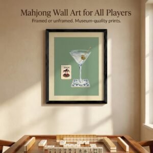 Martini Joker Mahjong Wall Art Print: Framed or Unframed Decor