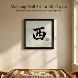 Mahjong Wall Art Print, West Wind Sumi-e Style (12x12 or 16x16 inches)