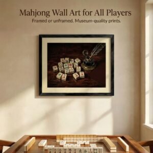 Dark Academia Mahjong Still Life Art Print Moody Vintage Strategy Oil Painting