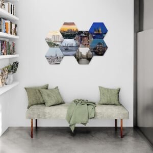 Personalized Hexagonal Acoustic Panel Art: Sound Absorption for Home & Office