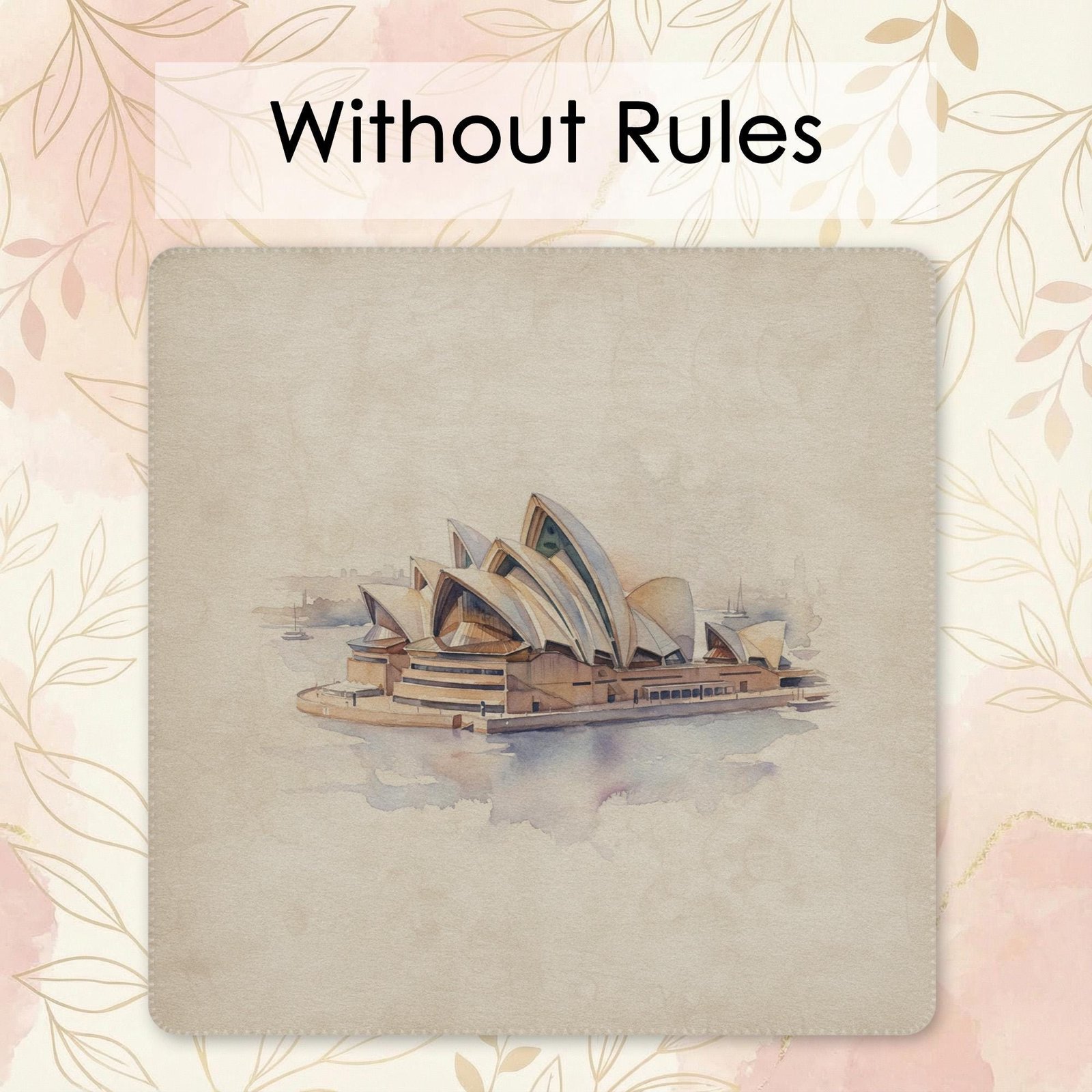 Custom Name Mahjong Mat, Watercolor Sydney Opera House | Portable Quiet Play Surface | Multiple Sizes Available - Image 4