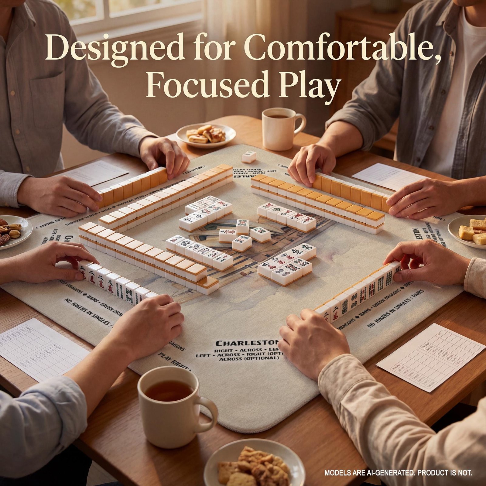 Custom Name Mahjong Mat, Watercolor Sydney Opera House | Portable Quiet Play Surface | Multiple Sizes Available - Image 5