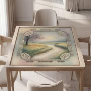 Personalized Mahjong Mat, Watercolor Landscape, Charleston Style | Soft Polyester Surface