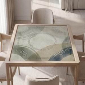Personalized Mahjong Mat, Weathered Neutral, Soft Polyester Top, Quiet Tile Surface | Rubber Backing