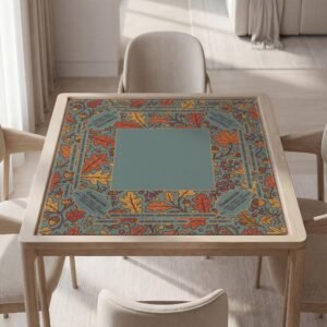 Personalized Botanical Autumn Leaf Mahjong Mat With or Without Rules (Instructions)