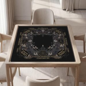 Personalized Mahjong Mat, Gothic Witchcraft, Dark Fantasy, Soft Polyester, Non-Slip Backing