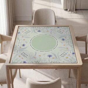 Personalized Mahjong Mat, Wild Flowers Floral, Soft Polyester, Non Slip Rubber