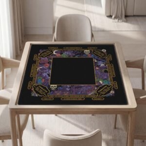 Personalized Mahjong Mat, Spooky Graveyard Halloween, Water-Resistant Polyester, Charleston Rules