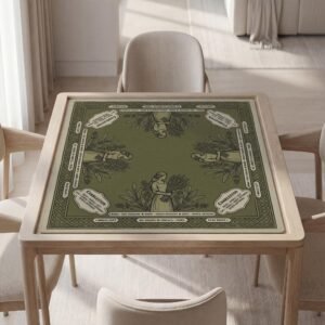 Custom Mahjong Mat, Virgo Maiden, Wheat, Green Zodiac, Polyester, Non Slip Cover