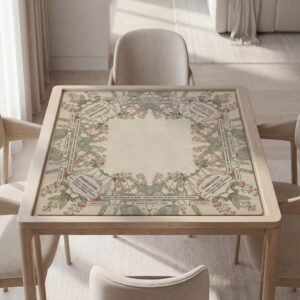 Custom Mahjong Mat With or Without Rules, Vintage Pink Floral, Sage Green Botanical, Anti-Slip