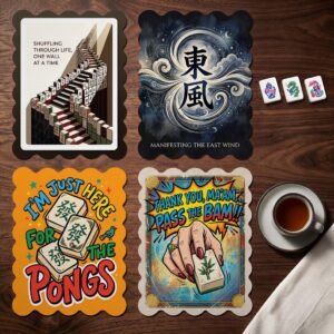 Personalized Mahjong Shuffler Cards Set of 4, Custom Photo Mah Jongg Tile Shufflers, Nail Friendly Mahjong Accessories, Mahj Gift for Her