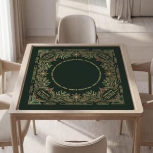 Custom Christmas Mahjong Mat with Rules, Non-Slip, Soft Top, Includes Bag